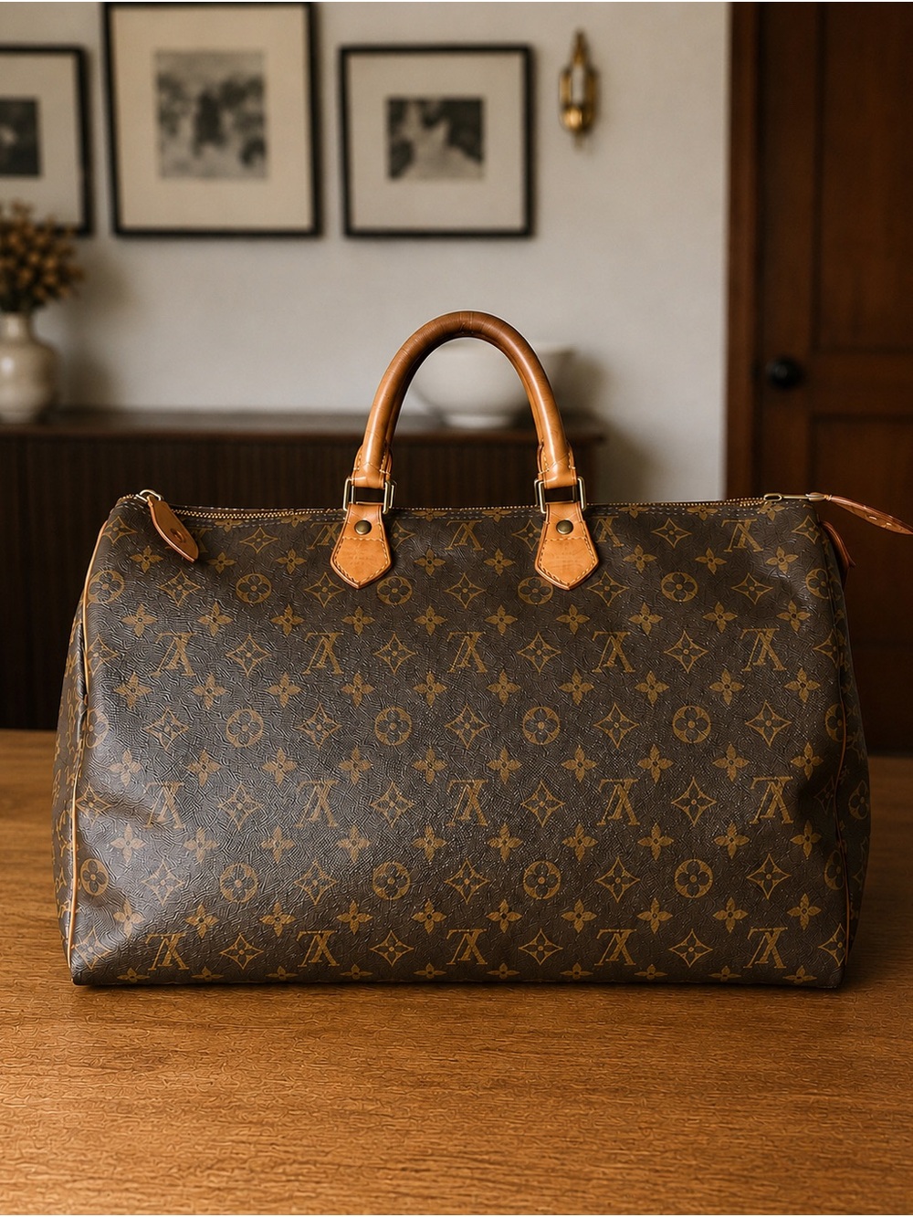 Louis Vuitton Keepall 40 Vintage Monogram Canvas Travel Bag Made in France 1992